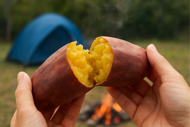 キャンプで焼き芋